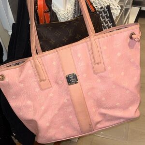 MCM Pink Tote Bag with Monogram Design